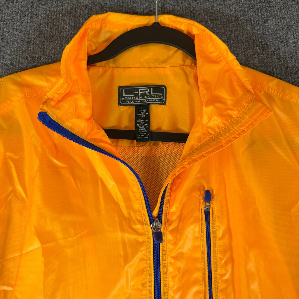 Lauren Active Ralph Lauren Womens Orange Windbreaker Mesh Lined Jacket L #3554